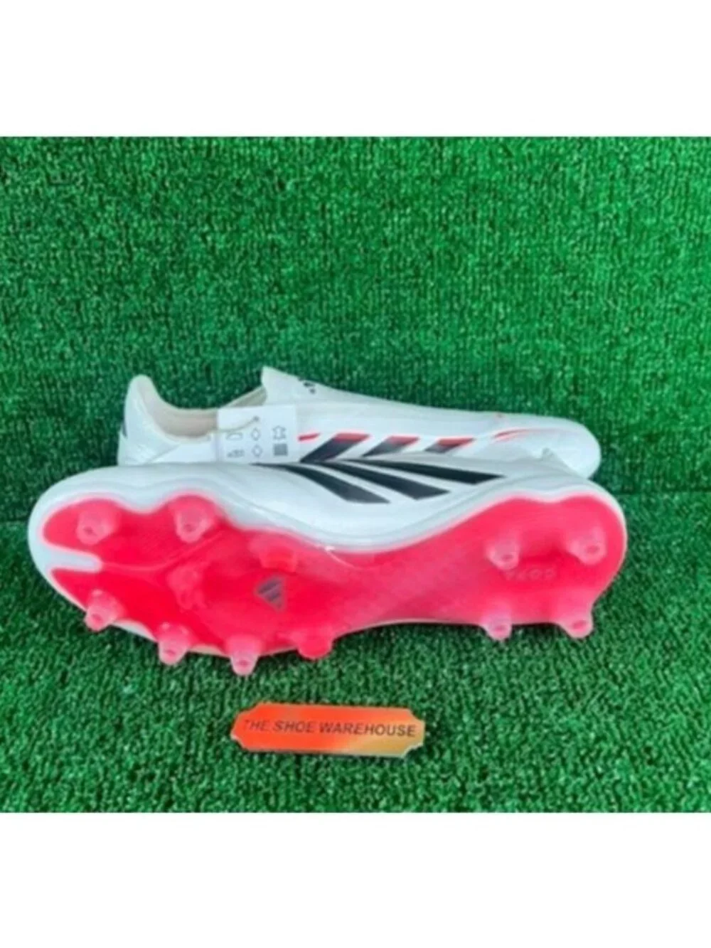 Men's Adidas Copa Pure IV Elite Laceless FG Zero White Cleats JS4208 Size 12